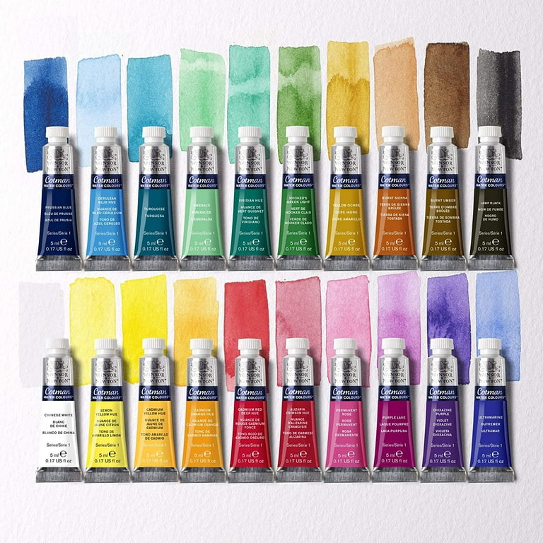 Winsor & Newton Cotman Watercolor Paint Set, 20 Colors, 5ml (0.17-oz) Tubes