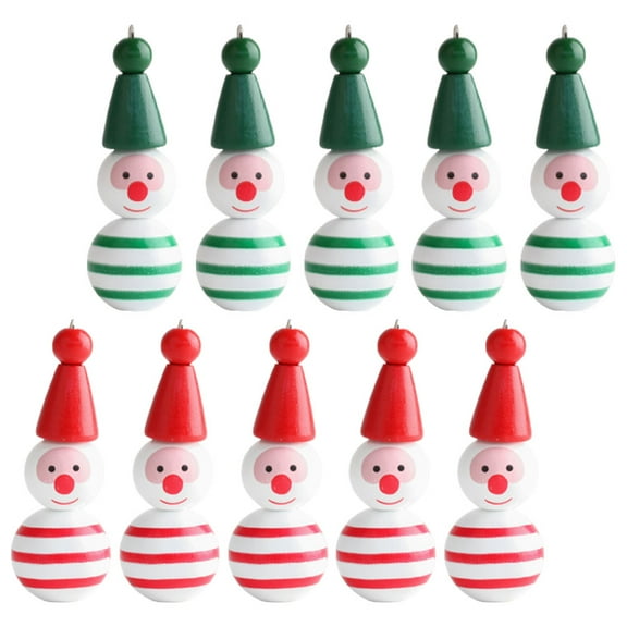 USHOBE Christmas Wooden Beads 40Pcs for DIY Accessories 2.00X2.00X2.00in Green Red White Assorted Color