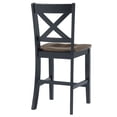 thumbnail image 5 of Carriage Five Pc Square Pub Set Counter Ht Table Black Brown Wood X Back Stool, 5 of 6