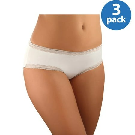 Best Fitting Women's Microfiber w/Lace Hipster, 3-Pack