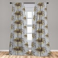 thumbnail image 4 of Ambesonne Tropical Curtains, Palm Trees Abstract Circle, Pair of 28"x63", Earth Yellow and Pale Grey, 4 of 5