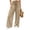 Khaki——Fall Savings, variant on Oiangi Women's Wide Leg Pants Smocked Waist Ruffled Palazzo Pant Fall Casual Ruched Drawstring Trousers with Pockets Khaki S