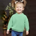 thumbnail image 2 of Fall/Winter Saving! HVOBTTY Kid's Classic Knited Cardigan, Toddler Fall Cardigan Sweater, Girls Solid Color Versatile Crewneck Long Sleeve Sweet Outerwear Cardigan Sweater Green, 3-6 Month, 2 of 5