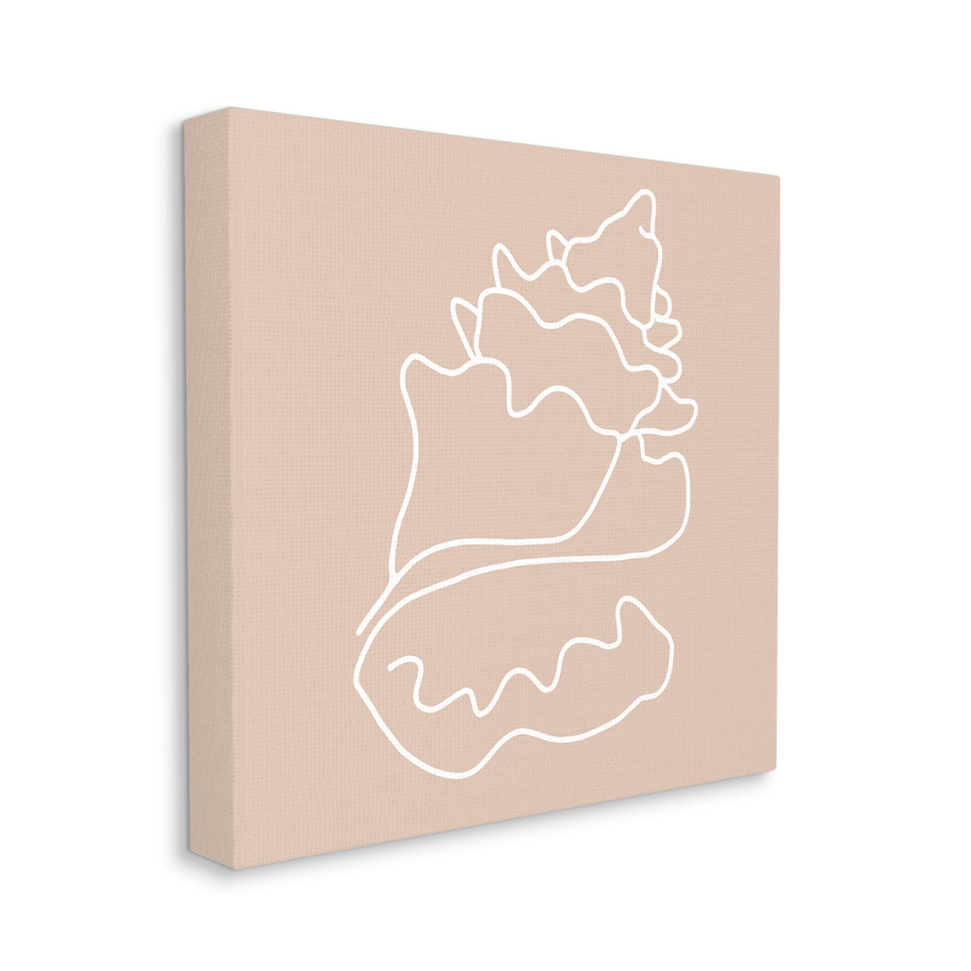 Stupell Industries Conch Shell Line Doodle Minimal Beige Beach Graphic Art Gallery Wrapped Canvas Print Wall Art, Design by Daphne Polselli