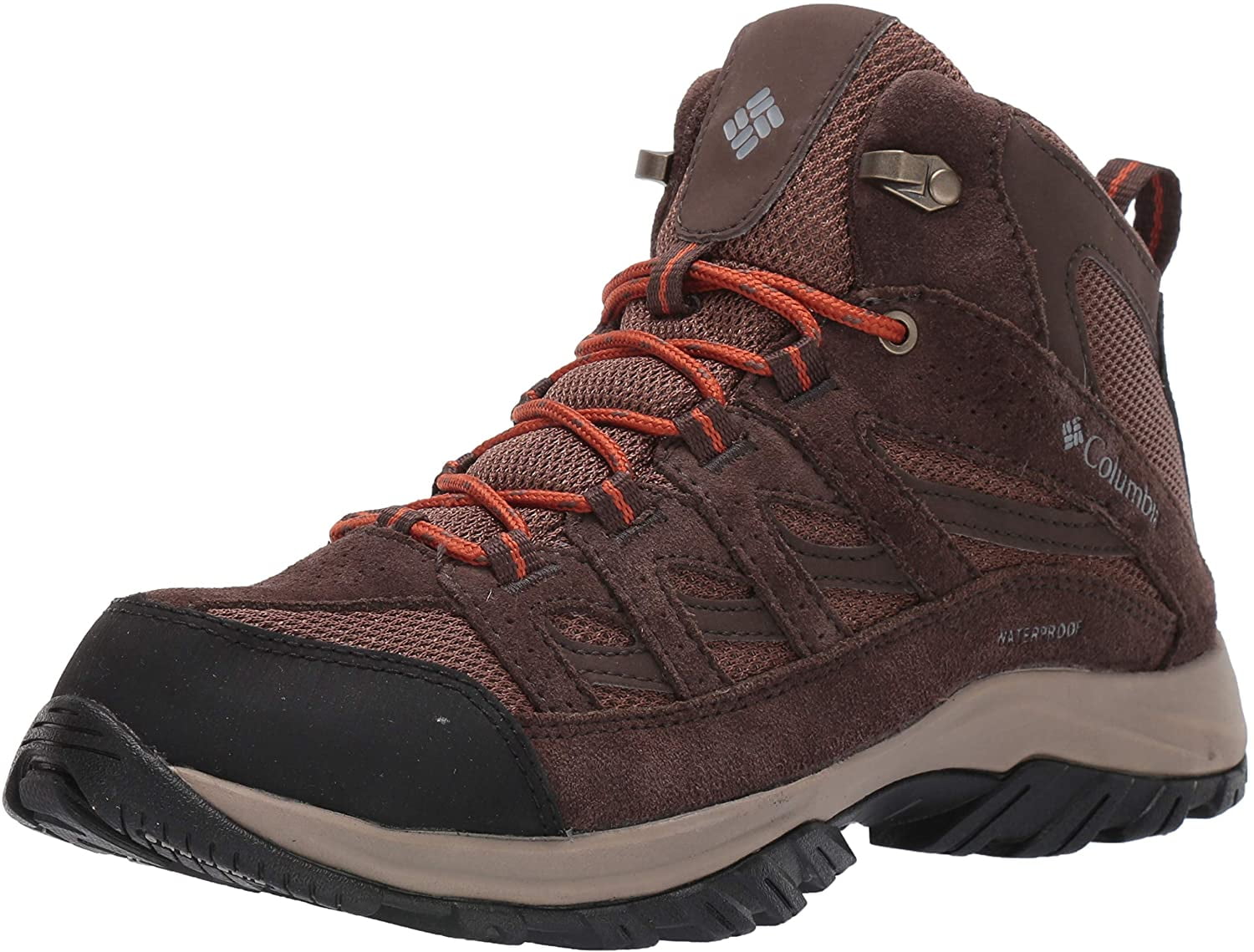 Columbia Men's Crestwood MID Waterproof Hiking Shoe, Dark Brown, Dark Adobe, 7.5 Wide US
