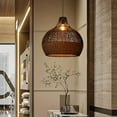 thumbnail image 6 of Arturesthome Rattan Pendant Light Fixtures, Wicker Boho Black Basket Lighting Chandelier, 6 of 10