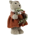thumbnail image 4 of Northlight Woodland Girl Bear Holding Wreath Christmas Figure -  10", 4 of 7