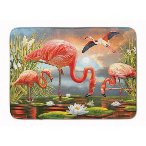 Flamingos Machine Washable Memory Foam Mat