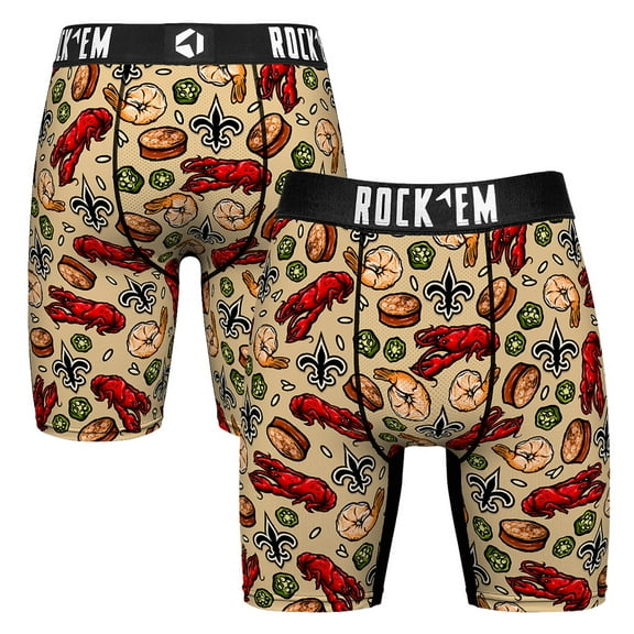 Men's Rock Em Socks  Gold New Orleans Saints Gumbo Boxer Briefs