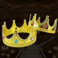 thumbnail image 2 of 2 pcs Gold Royal King Plastic Crown Prince Costume Accessory, 2 of 5