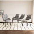 thumbnail image 4 of 4 Luxury Dining Chairs In Velvet - Modern Minimalist For Home & Restaurant. High Rebound Seat, Stable Metal Structure. Ergonomic . Silent Pad. Easy To Clean. Gray 4 Design Comfortable Dining. Seat, 4 of 6