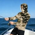 thumbnail image 3 of Camo Sun Protection Camo Shirts for Men Upf 50+ UV Rash Guard Shirt with Face Cover Long Sleeve Hoodies Summer Lightweight Fishing Blouses,Brown 3XL, 3 of 5