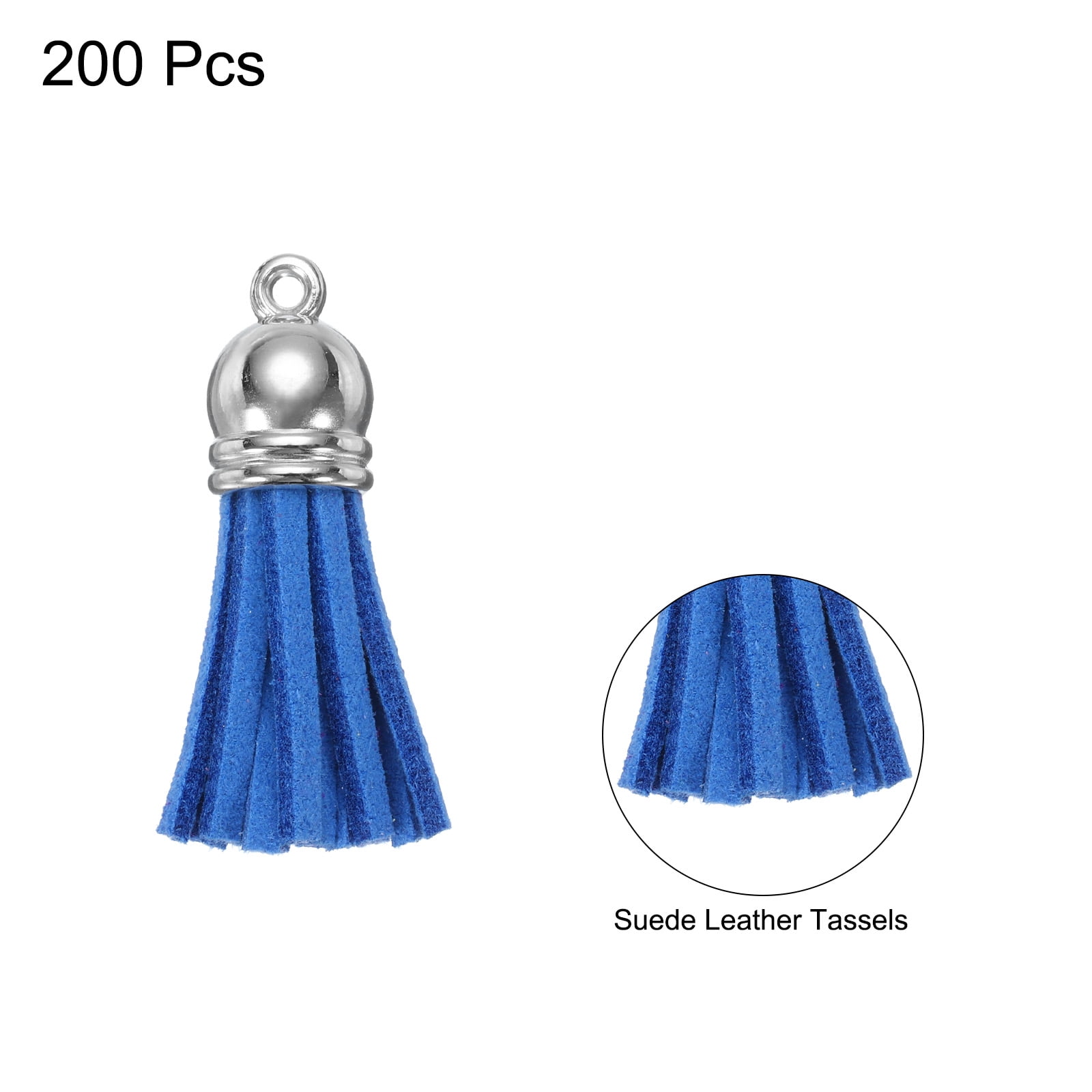 Unique Bargains Keychain Tassels Bulk Leather Tassels Deep Blue