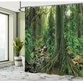 thumbnail image 5 of Ambesonne Forest Shower Curtain, Moss on Trees Stream, 69"Wx70"L, Green, 5 of 5