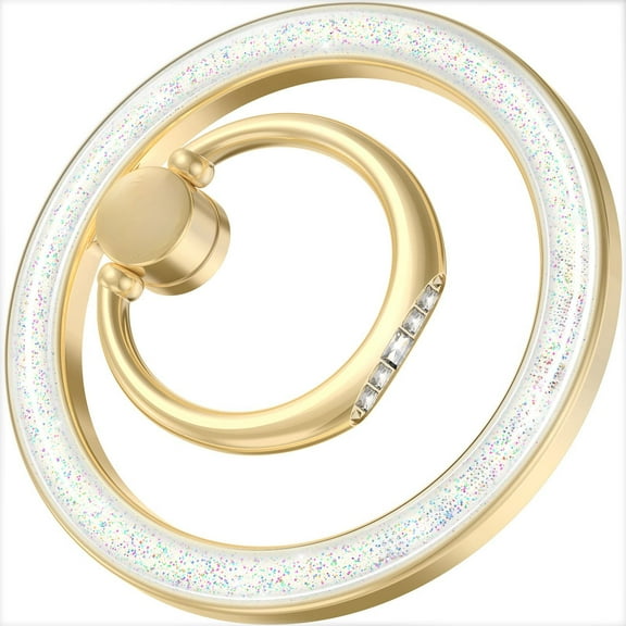 Magnetic Phone Grip, Magnetic Ring Holder, 360°Rotating Finger Kickstand for MagSafe, compatible with iPhone 16 Pro Max 15 14 13 12 Plus & Android Phone (Starry White)