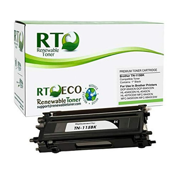 Renewable Toner Compatible Toner Cartridge Replacement for Brother TN-115 TN115bk DCP-9040CN 9045CDN MFC-9440CN MFC-9450CDN 9840CDW HL-4040CDN 4040CN 4070CDW (Black)