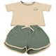 thumbnail image 2 of Conjunto de pantalones y camiseta para bebés pequeños, ropa sencilla y linda para niñas, traje agradable para la piel para bebés, color verde, 90CM, 2 of 14