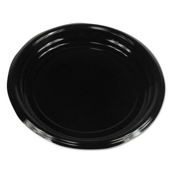 Hi-Impact Plastic Dinnerware, Plate, 9" Dia, Black, 500/carton | Bundle of 2 Cartons