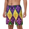 thumbnail image 2 of Fotbe Mardi Gras4 Men’s Swim Trunks Quick Dry Swim Shorts Board Shorts with Mesh Lining-Small, 2 of 9
