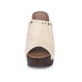 thumbnail image 6 of BLISSFUL STEP Women's Open Toe Platform Block Heel Slide Sandals Beige 8.5, 6 of 6