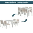 thumbnail image 3 of Farmhouse 5 Piece Dining Set Kitchen Table Set with 4 Arm Upholstered Dining Chairs, Table Set with Table and Cushioned Chairs for 4 Persons Dining Room Table Set for Small Place, 3 of 9