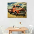 thumbnail image 2 of Orinice  Farmhouse Rusty Truck Canvas Wall Art,Vintage Red Car Pictures Living Room Decor,Vintage Country Style Wall Decor Artwork Ready to Hang 20x16inch 20x16in, 2 of 3