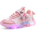 thumbnail image 1 of Zapatos brillantes de princesa Elsa para niñas, zapatillas LED para niños, malla ligera, 1 of 5