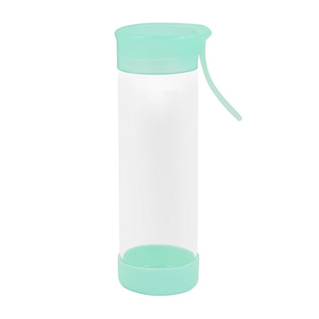 

Clear Water Bottle 14oz / 410ml Wide Mouth Glass Bottles with Strap Lids for Juicing Smoothies Infused Water Beverage Storage Blue