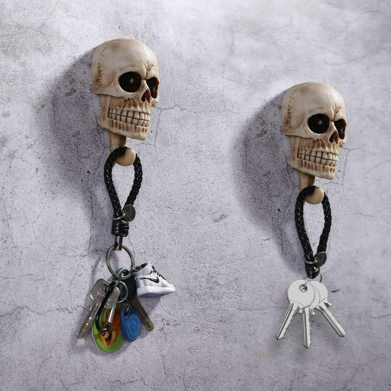 1PC/2PCS Skull Wall Hooks, Wall Mounted Key Holder Bathroom Hanger