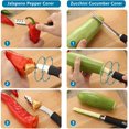 thumbnail image 3 of 2 Pieces Jalapeno Pepper Corer Zucchini Cucumber Corer Core Deseeder Stainless Steel Chili Corer Remover with Serrated Slice and Rubber Handle Seed Remover or Slice Off Vegetables Tops for Kitchen, 3 of 7
