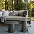 thumbnail image 5 of AloaDecor DancyHome Outdoor Mid Century Modern Metal Single Round Coffee Table 24" - Chalk White, 5 of 5