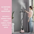 thumbnail image 4 of Standing Garment Steamer with Roll Wheels for Easy Movement, 1.8L Water Tank for 1 Hour Continuous Steaming, Adjustable Pole for Storage, Includes Descaler Packet, 1500 watts - Pink, 4 of 6