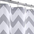 thumbnail image 1 of 72"x78" Gray White Fabric Shower Curtain for Bathroom, Extra Long Hotel Luxury Chevron Striped Geometric Design for Decorative Bathroom Curtains, 1 of 6