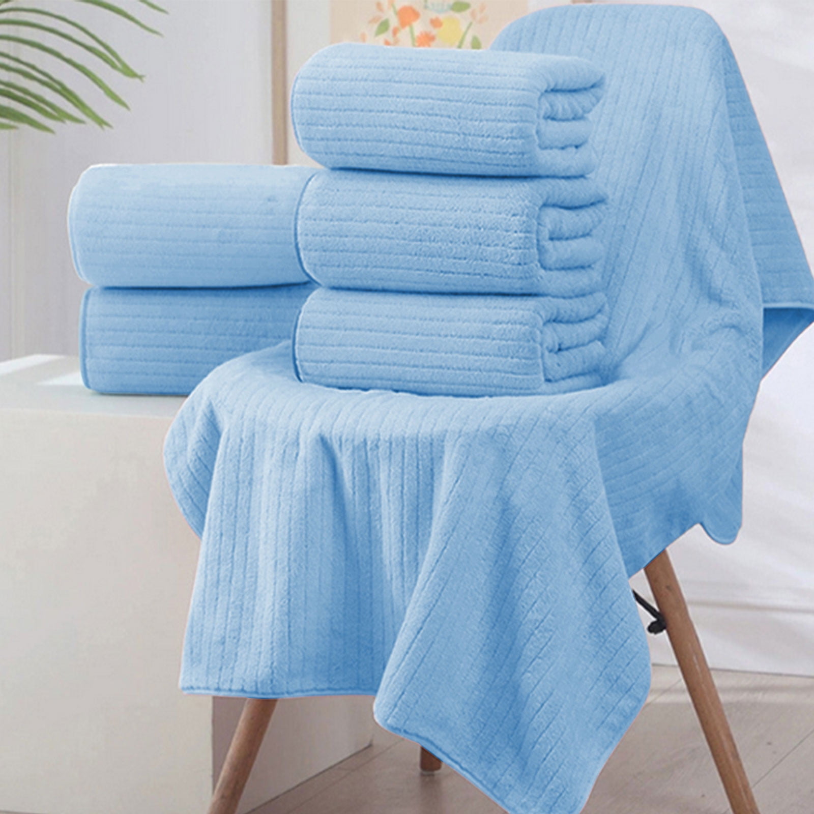Mauxuk Premium Soft Bath Towel Set - 8-Piece Luxury Velvet Towels, Ultra Absorbent & Quick-Dry, Reinforced Stitching, Includes 4 Square Towels, 2 Bath Towels, 2 Washcloths