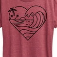 thumbnail image 3 of Instant Message - Heart Ocean Line Art - Women's Short Sleeve Graphic T-Shirt, 3 of 6