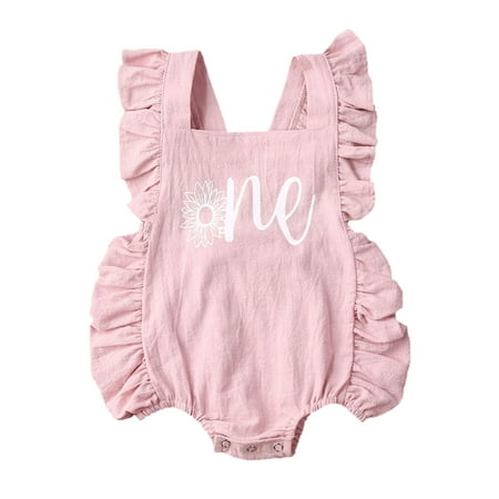 

Newborn Infant Baby Girl Flower Ruffle Romper Bodysuit Jumpsuit Outfit Clothes