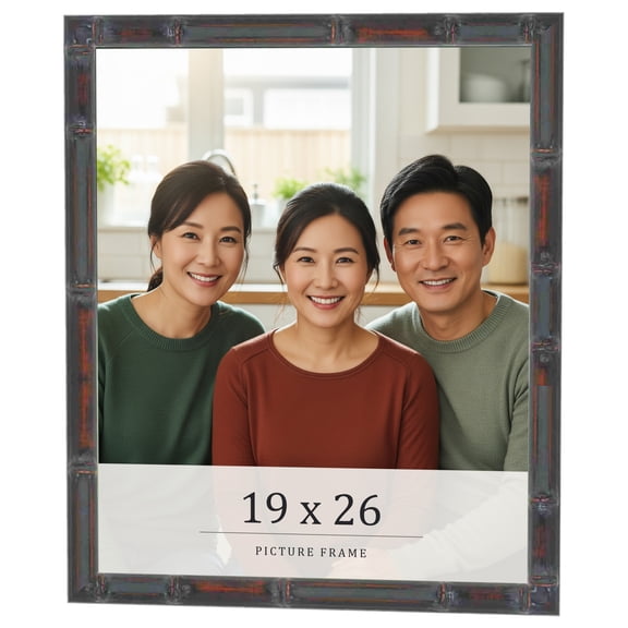 19x26 Frame Brown Bamboo with Dark Coffee/Walnut Finish | Solid Wood Picture Frame Width 0.75