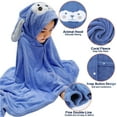 thumbnail image 7 of Premium Hooded Towel for Kids,-28×55 INCH Large Size Kids Bath Towel,Ultra Soft Hooded Towel Wrap for Boys Girls, Highly Absorbent Bathrobe Blanket Gifts for Toddlers Shower (Navy Blue), 7 of 7