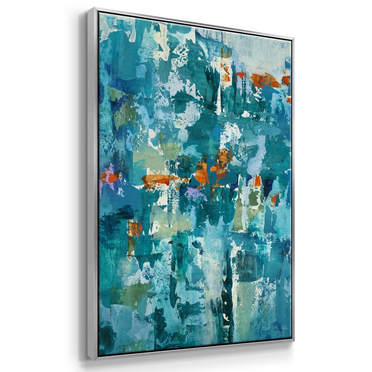 Reticent I Framed Premium Gallery Wrapped Canvas - Ready to Hang - 25 x 37 - Silver Floating Frame