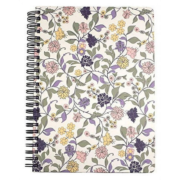 Cuaderno en espiral Steel Mill & Co diseño floral 8,25 x 6,25 pulgadas 160 páginas rayadas
