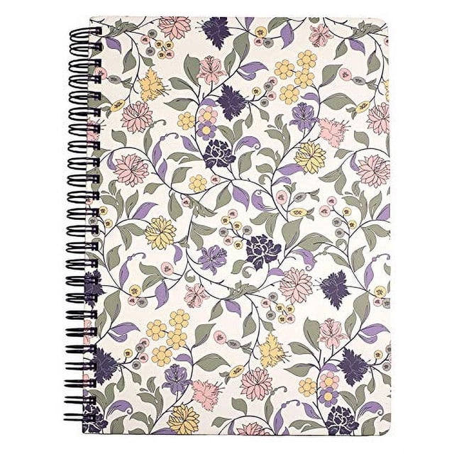 Cuaderno en espiral Steel Mill & Co diseño floral 8,25 x 6,25 pulgadas 160 páginas rayadas