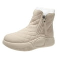thumbnail image 2 of Bottes d'Hiver pour la Neige Bottes Doublées Chaudes pour Femmes Bottes Courtes Imperméables Mode pour Randonnée Randonneuse Hiver 39 Beige, 2 of 9