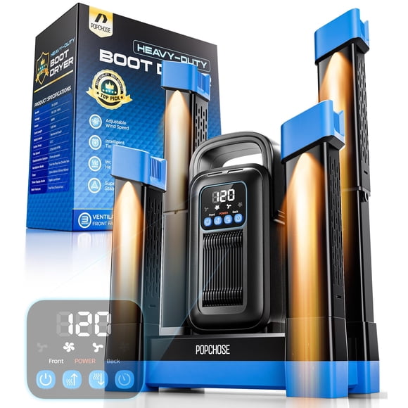 Secador de botas POPCHOSE de alta resistencia, doble conducto, 800 W, con temporizador