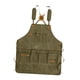 thumbnail image 2 of Delantal de trabajo impermeable para cocina, tienda, lona, ​​espalda cruzada, tirantes ajustables verde oscuro, 2 of 9
