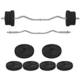 thumbnail image 1 of Soozier Adjustable Barbell Weight Set with Curl Bar for Home Gym, 50LBS, 1 of 10