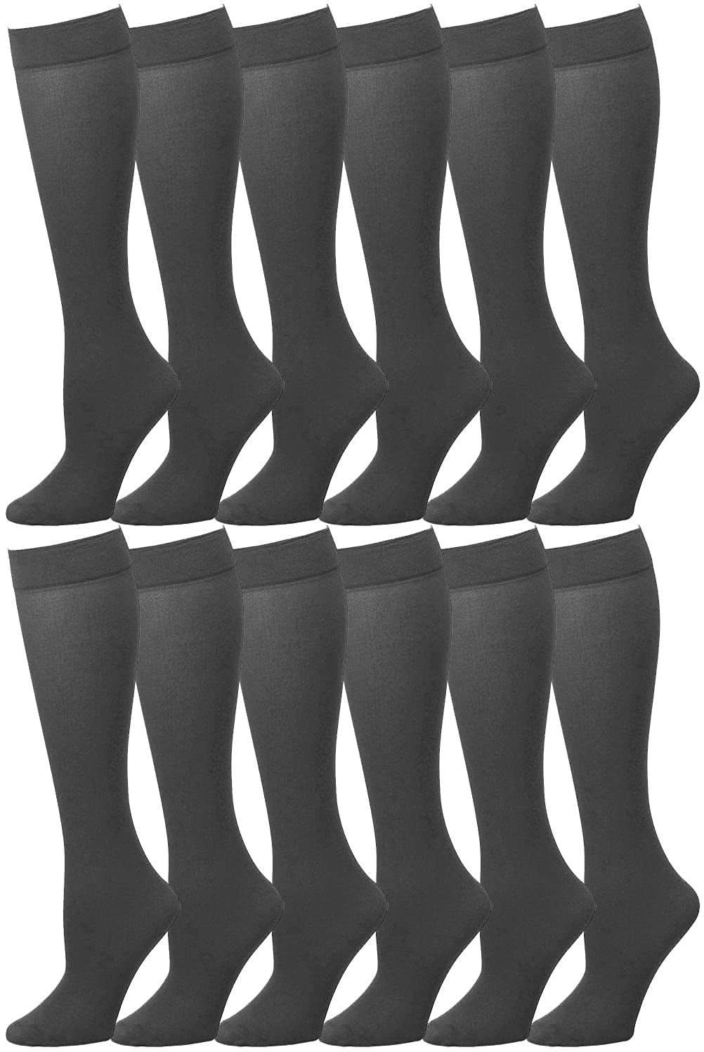 Falari 12 Pairs Women Trouser Socks with Comfort Band Stretchy Spandex