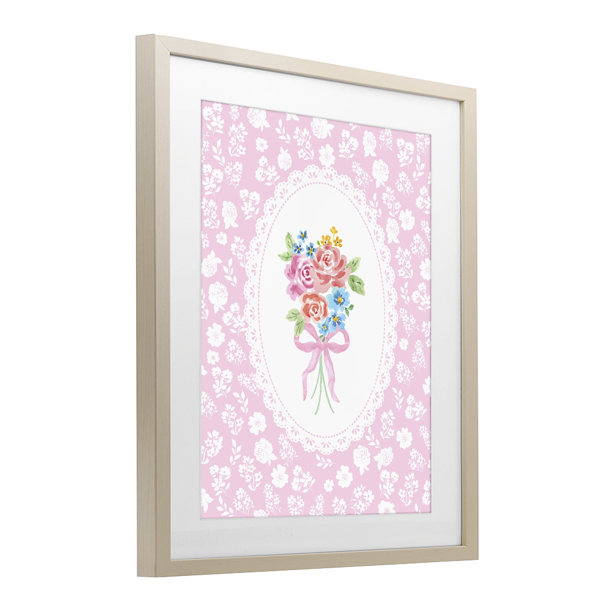Stupell Industries Pink Feminine Bouquet Birch Framed Print Under Glass, design by Corinne Haig