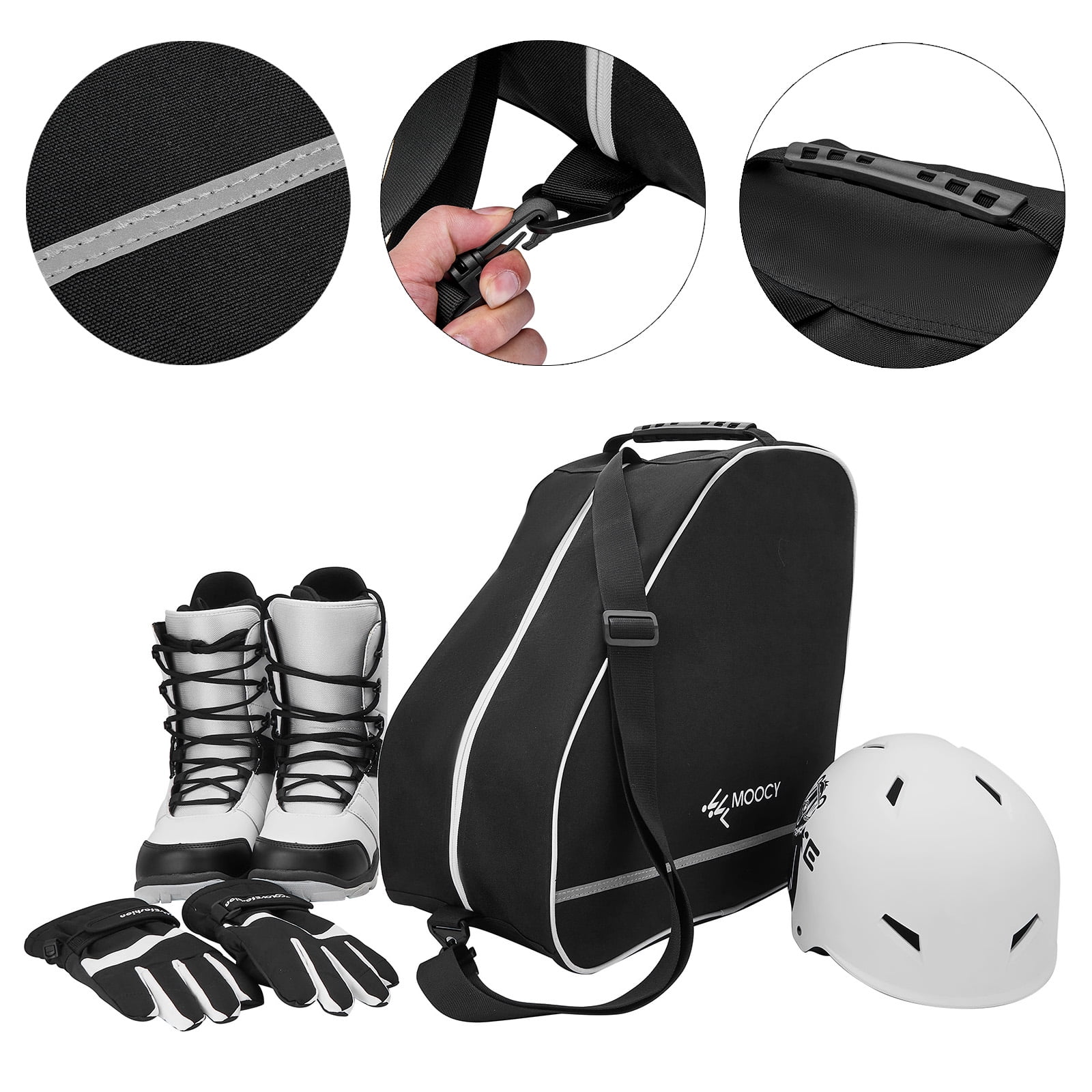 Moocy Ski Boot Bag -Ski Boots Snowboard Boots Bag Waterproof Travel Boot Bag for Ski Helmets, Goggles, Gloves, Ski Apparel & Boot Storage