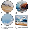 thumbnail image 3 of Designart "Vibrant Waves at the Beach I" Coastal Framed Wall Art Decor - Coastal Orange Coastal Waves Living Room Framed Canvas Art, 3 of 6