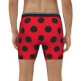 thumbnail image 2 of Men's Boxer Briefs, Ladybug black dotted spots red Soft and Breathable Mens Underwear Boxer Briefs With Widen Waist, 2 of 5